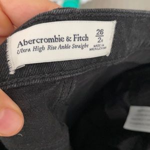 Abercrombie high rise black straight jeans